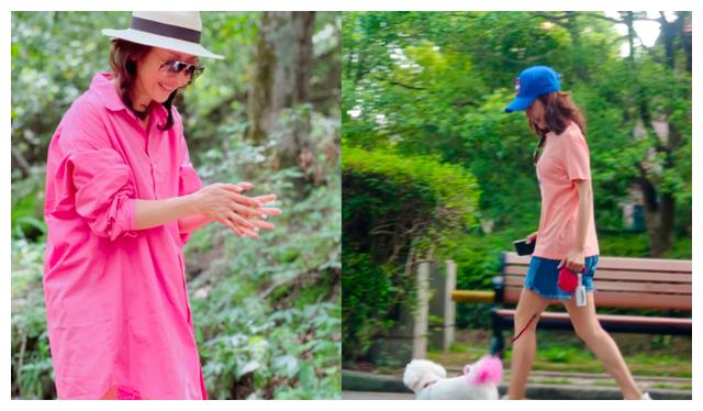 孙悦|50岁孙悦街头逛花市！和老板热聊笑出双下巴，穿低领衣身材纤细