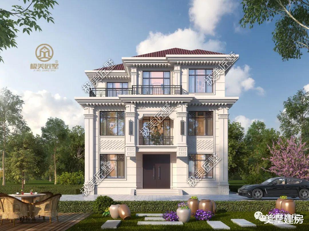 开间11.5米进深9米，占地仅百平，来栋混搭欧式风！