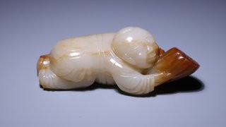 蜜蜡|和田玉童子抱莲