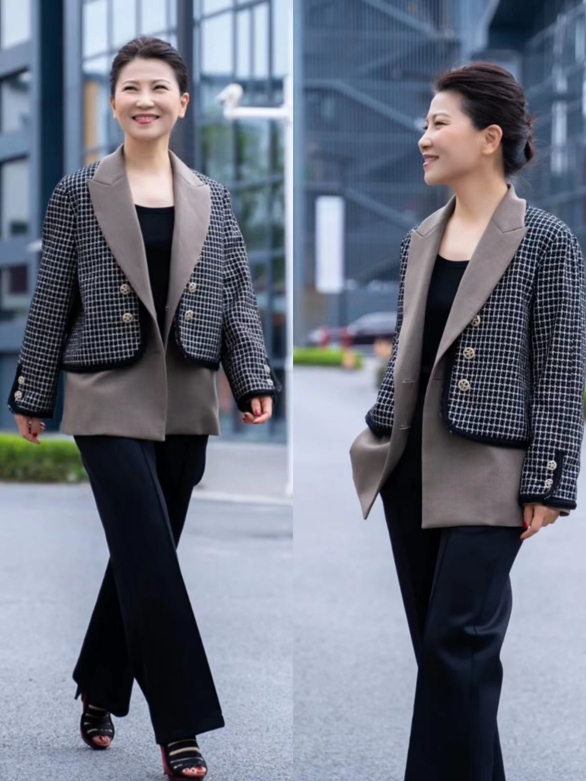 唐嫣 “老来俏”的中年女人，穿西服除了注重内搭下装，还有发型与体态