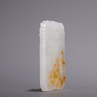 和田玉籽料|旧藏·和田玉籽料牧牛童子玉牌