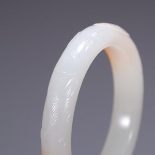 和田玉籽料|旧藏·和田玉籽料年年有余手镯