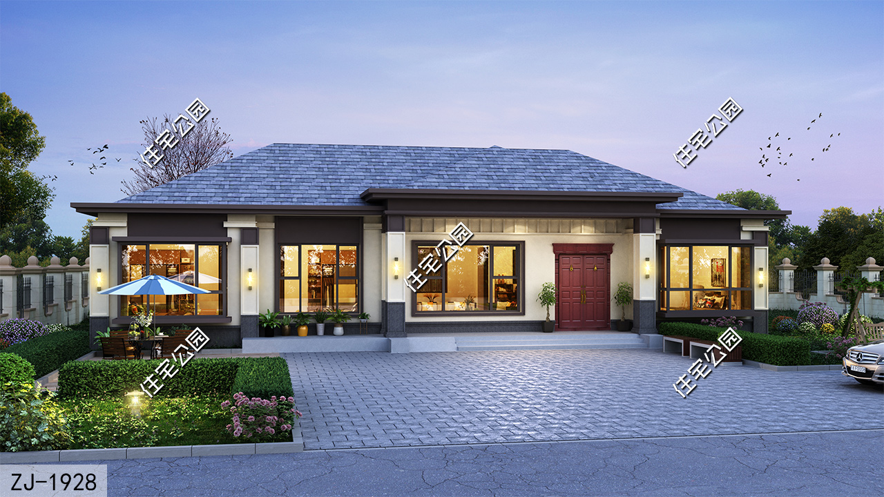 客厅|20×9米简约大气的一层养老房，拥有7.7米大客厅，明亮又舒适