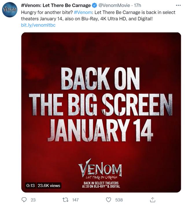 赵露思|索尼决定让大烂片《毒液2》再上映一次，想钱想疯了