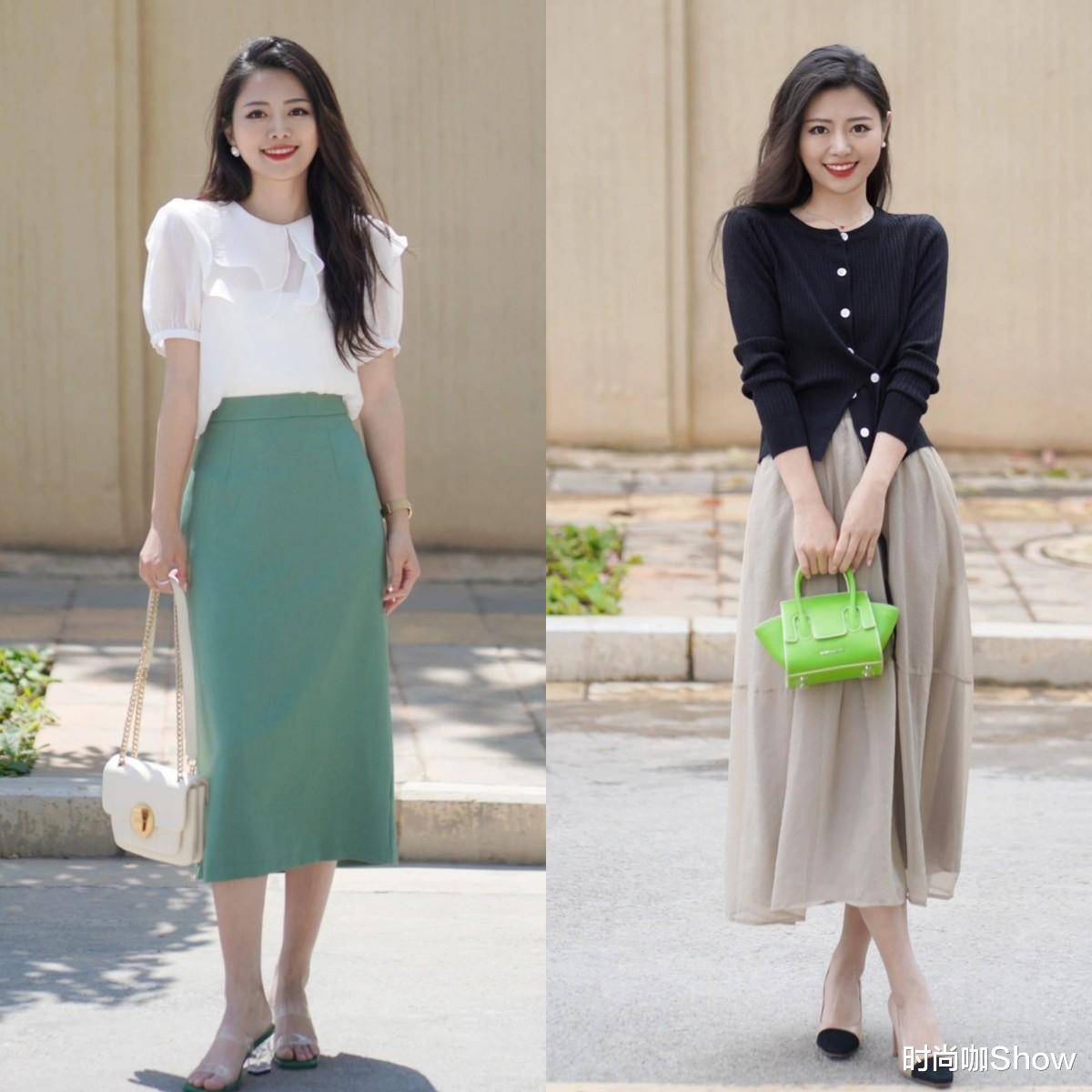 今夏流行穿“上短下长”，小个子、微胖身材均适用，个个都是腿精