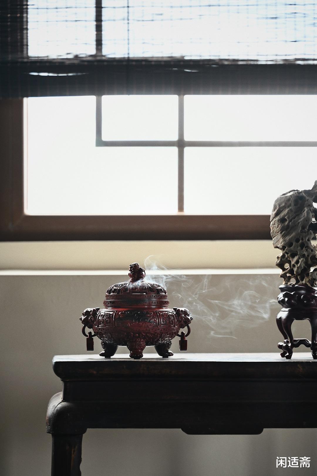 小叶紫檀|沉稳古雅,小叶紫檀,瑞兽兽面纹香炉