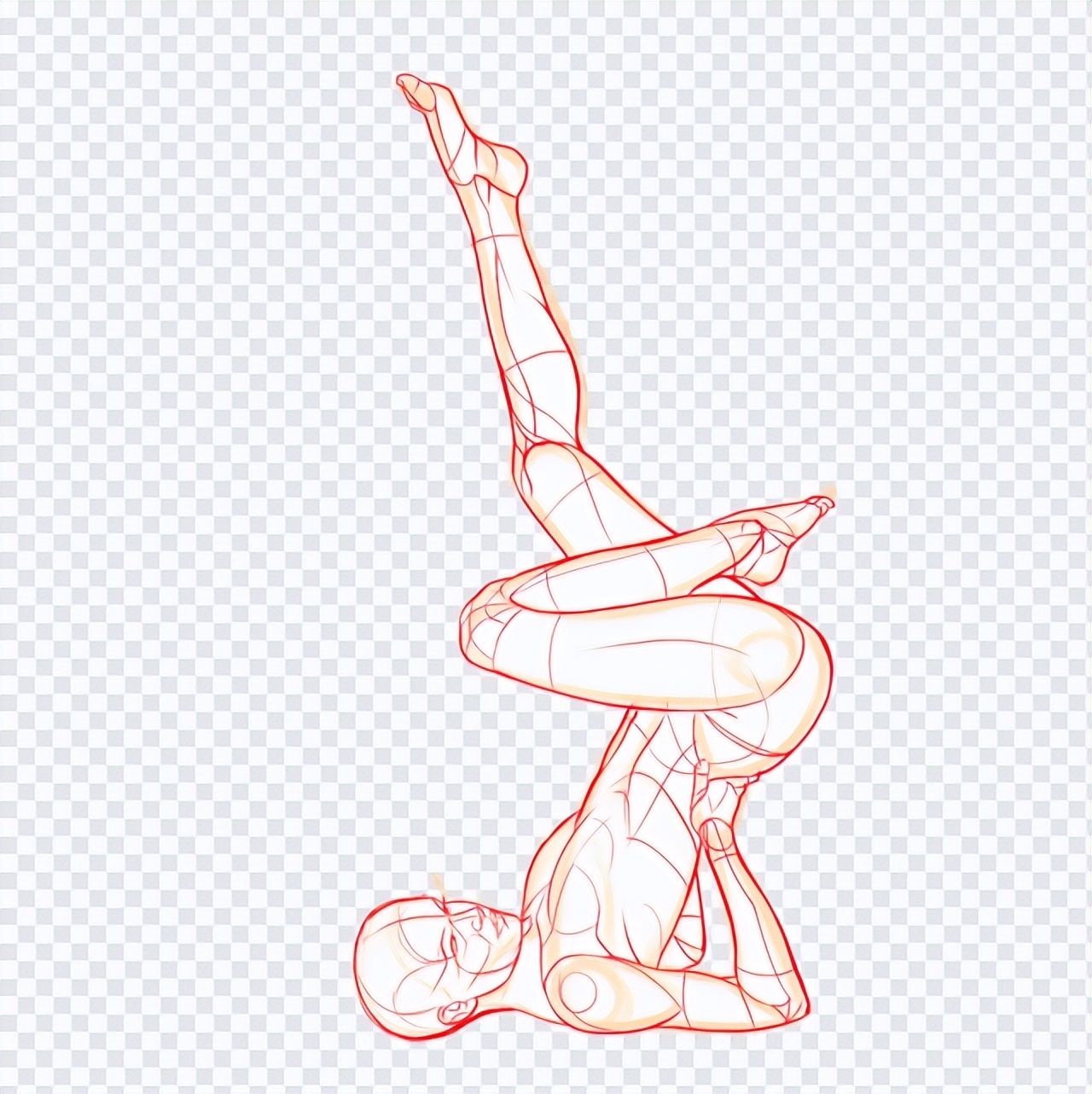 女孩的姿势铅笔画（21张）