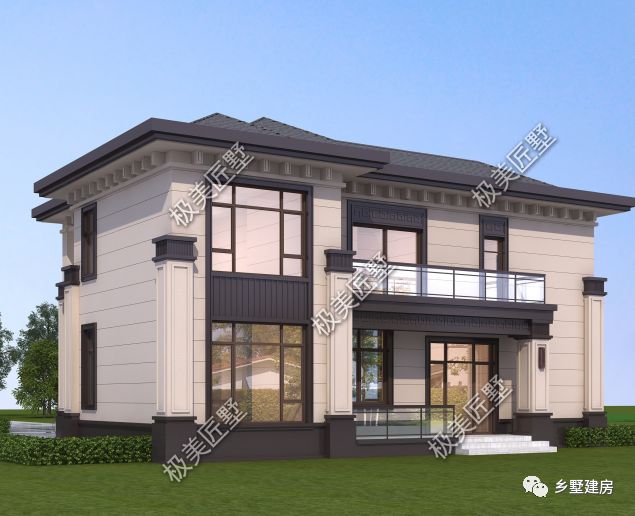 两层新中式风格,造价仅30W,就可以在老家拥有别墅