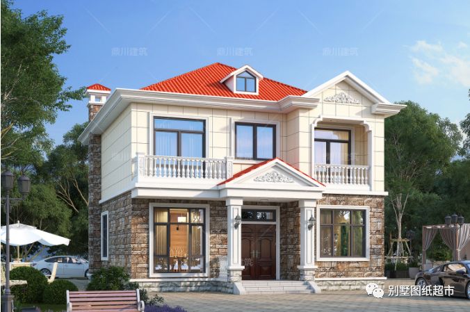 二层农村别墅,占地117平米,外观现代时尚,造价也合适