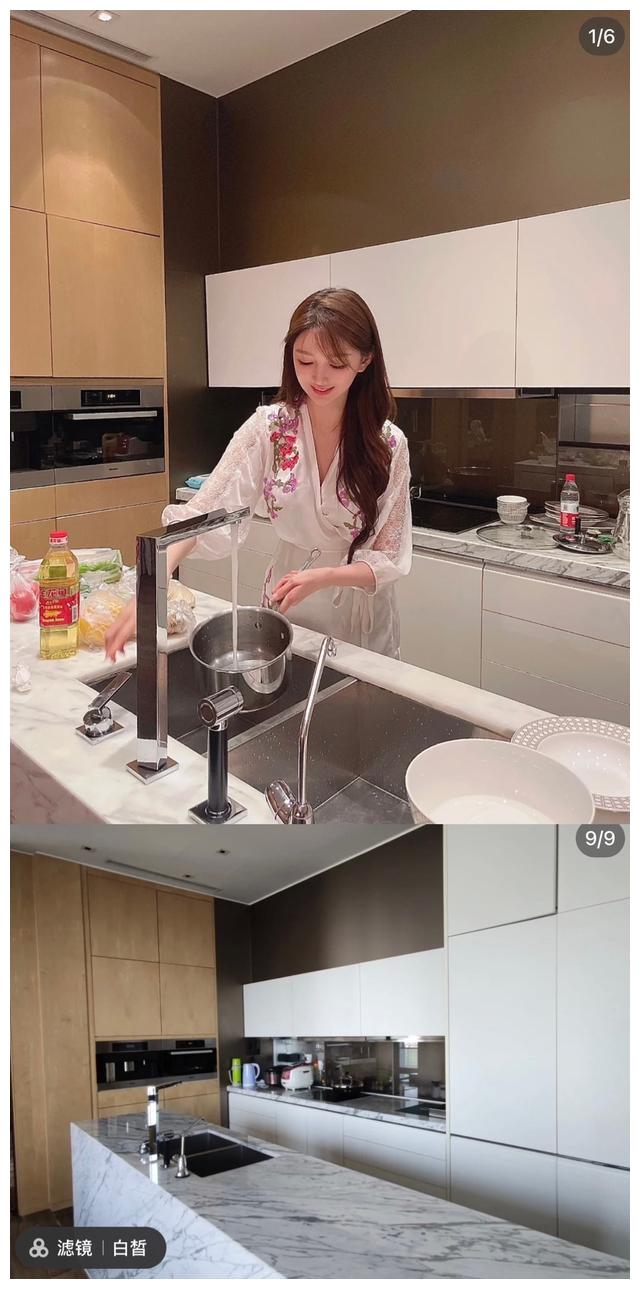 黄晓明|叶珂疑似住进黄晓明和baby以前的婚房，在厨房卫生间各种自拍展示