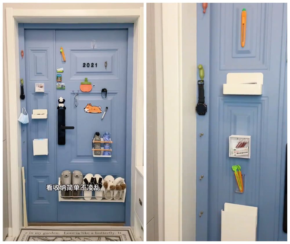 玄关太小收纳不足?这6件磁吸好物,帮你把房门变成“收纳柜”