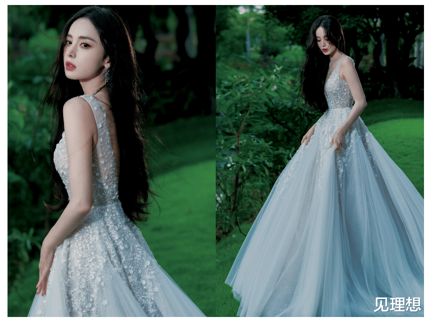 古力娜扎|古力娜扎大方晒性感美照!深V开到肚脐眼太撩人,身材凹凸有致