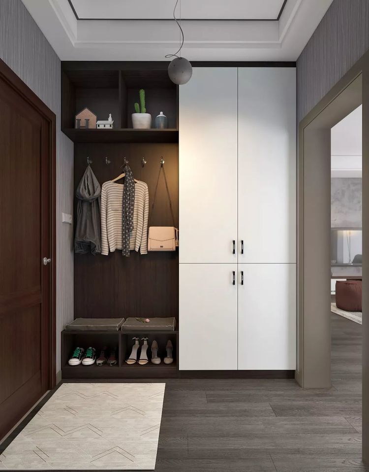 玄关鞋柜不知道怎么装才好?这些案例在线教你装,绝对的满意