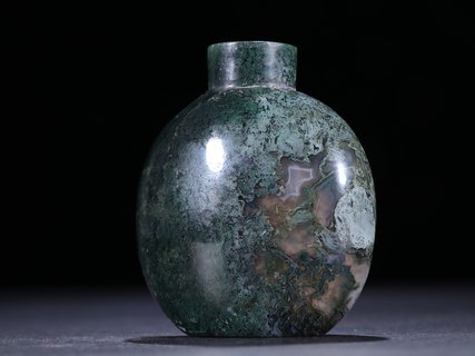 鼻烟壶|旧藏【老玛瑙 草沁 鼻烟壶】