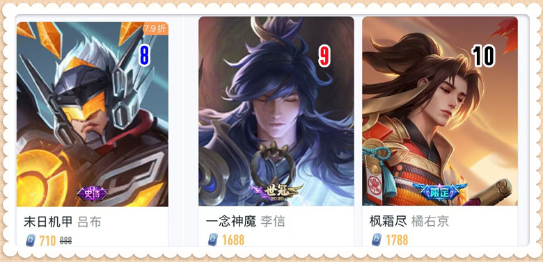 麦片 皮肤销量排行10.16:潮玩造梦师销量公布,滕王阁序排名终于上升