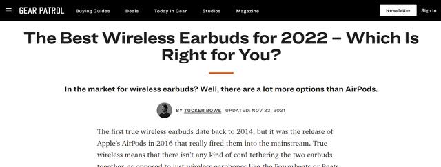 小程序|著名科技媒体发布2022年最佳无线蓝牙耳机,这12款高质量机型上榜