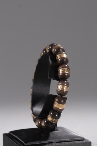 沉香|回流-沉香包金片手串