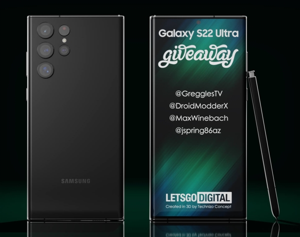 三星|三星S22 Ultra最新渲染图曝光,几乎是Note系列的设计