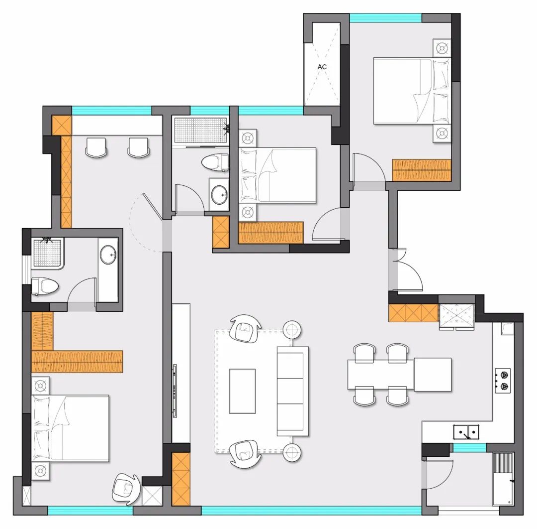 128㎡极简黑白灰,低调含蓄里的情感奔放