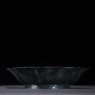 |旧藏 纯银措金 麒麟纹 赏盘