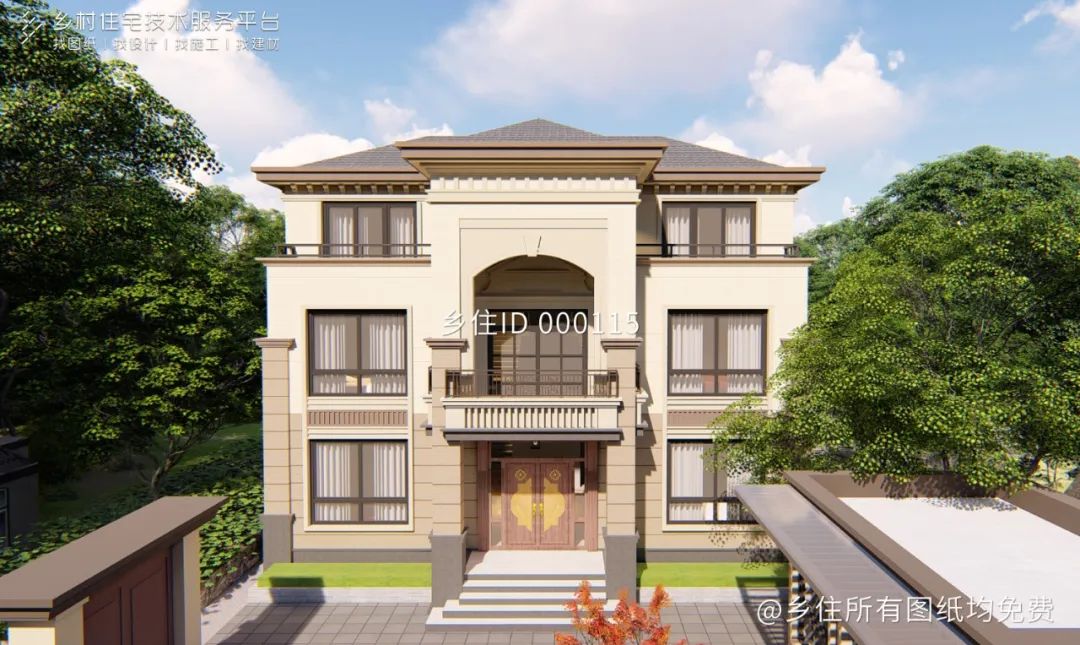 乡住科技免费图纸精选8款带庭院别墅自建房图纸有庭院的房子才是真正的乡村田园生活