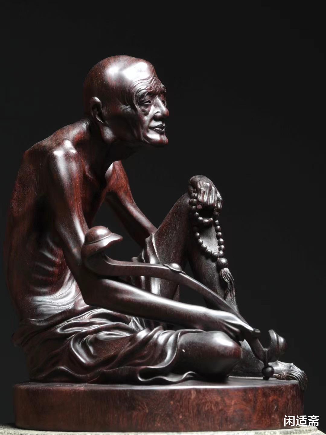 小叶紫檀|高古禅意,小叶紫檀,持如意罗汉