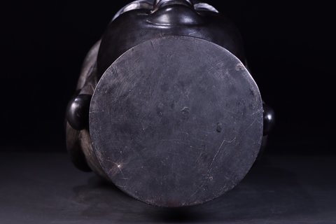 紫檀|回流：老紫檀木雕观音头像。