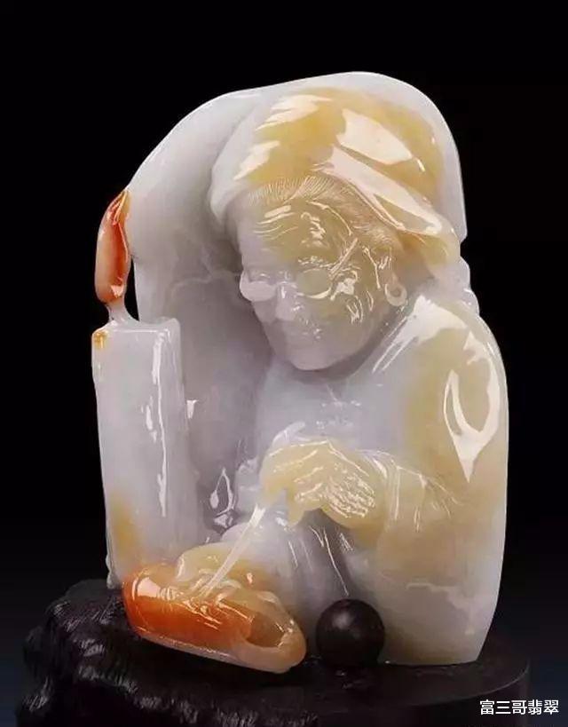翡翠|玉赏 ▏翡翠玉雕作品《烛光里的妈妈》
