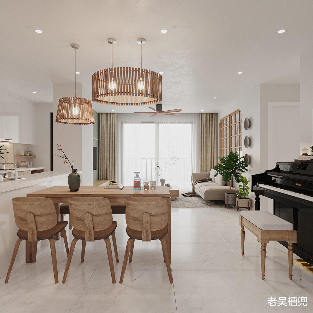 白色与原木的碰撞,感受到温暖舒适!