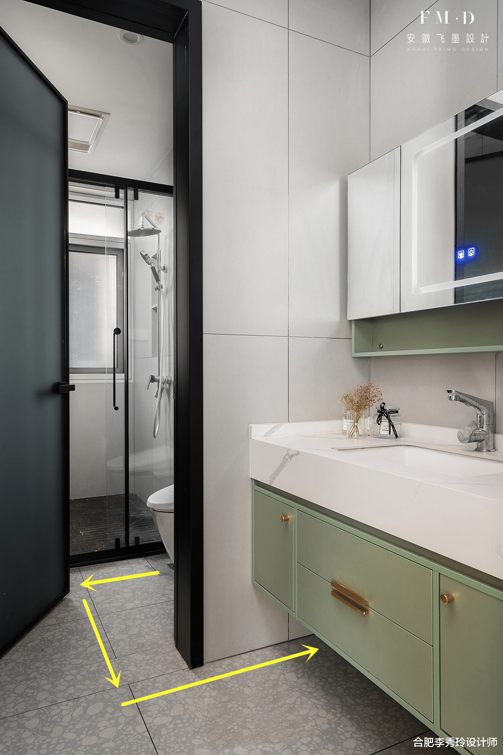 卫生间三式分离学他家:双洗漱台外移,组合立柜成L型多功能干区