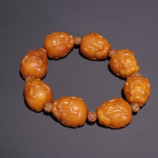 和田玉籽料|旧藏·和田玉籽料貔貅手串