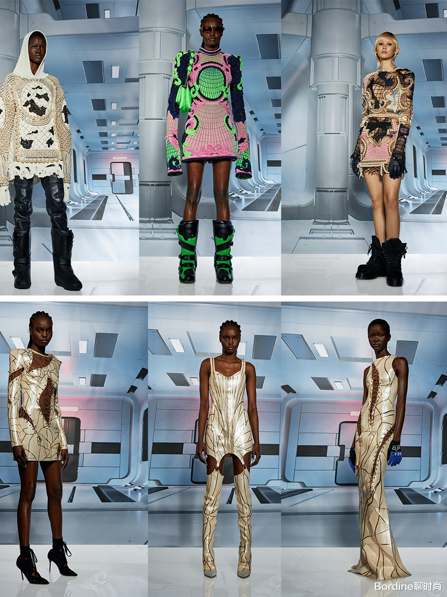 Balmain 2022早秋系列,深色与花纹结合的趣味,时尚叛逆