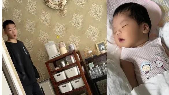 河北石家庄，一男孩放假回家突然发现自己竟然多了个亲妹妹，一时间愣在原地不知所措