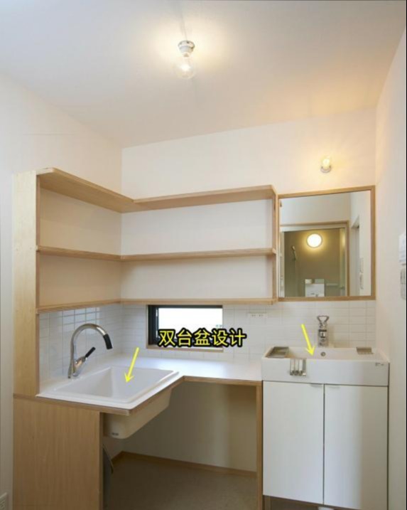 没想到吧,家里洗漱区只是“拐个弯”,反倒收纳空间加倍了!