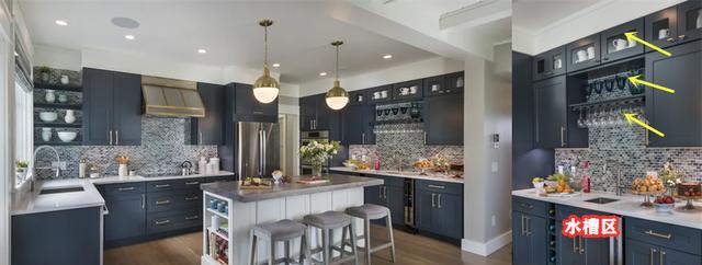 解锁厨房墙面收纳大法：吊柜从上到下分三段，轻松提升储物能力