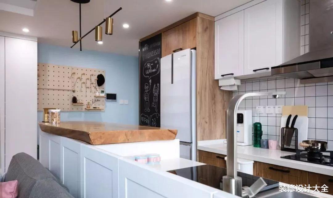 63㎡小户型装修,开放式厨房+吧台设计,轻松变大还不乱!