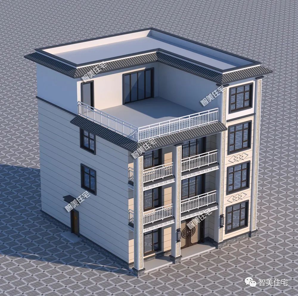 11.5×13.5米农村别墅，平顶新中式设计，一层一户很实用