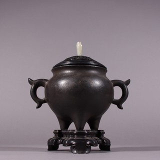 |清 松月侣款铜胎熏炉摆件