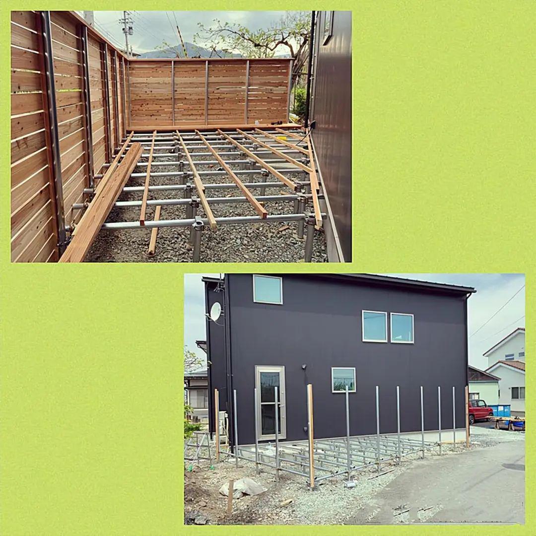 自建房门前铺甲板,插pvc管灌水泥,地基结实耐用,看着我都会了