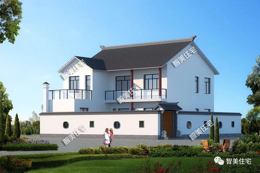 宅基地|17×17米,这栋中式住宅带庭院,古色古香的环境最适合养老