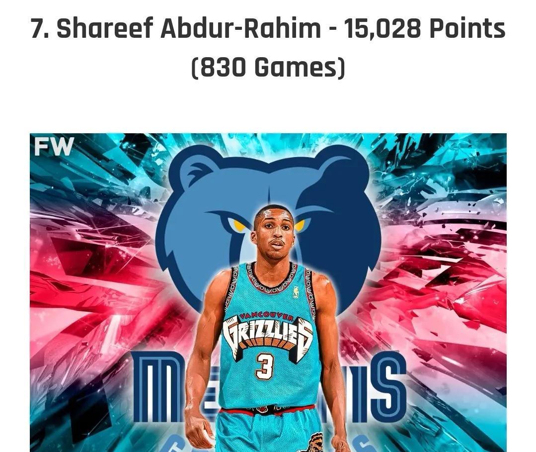 选秀|美媒列出1996年选秀中职业生涯总得分最高的十人，仅3人破两万