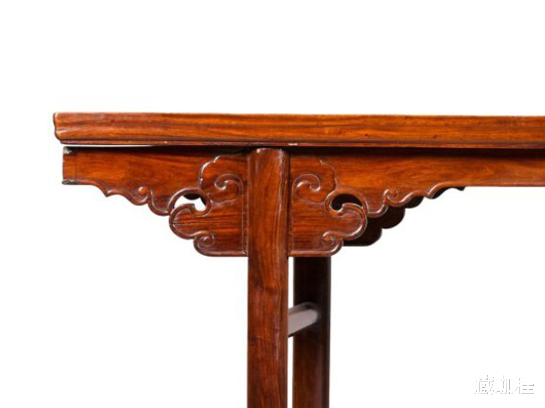 |牙头双整挖，黄花梨平头案基本款雕象鼻