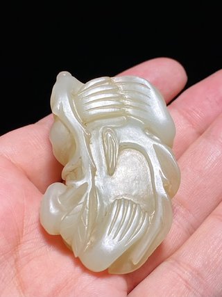 文玩核桃|清乾隆 和田玉籽料 白玉 金蟾石榴 把件挂件