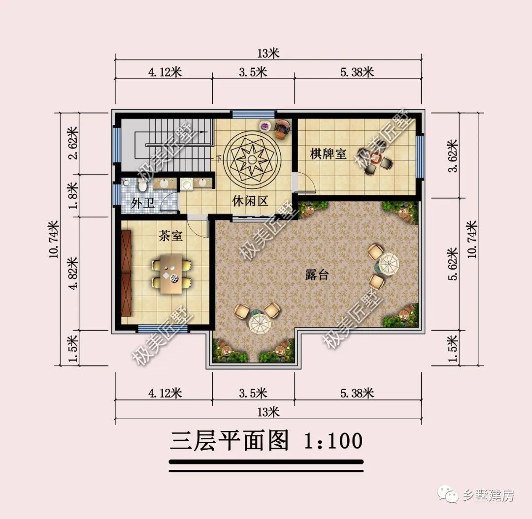 开间13米,建栋不一样的三层自建房,清水红砖独具匠心