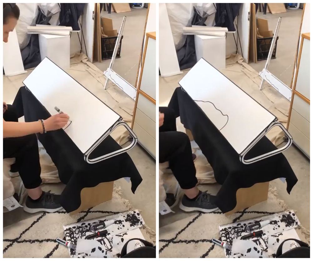 她把家装饰成“黑白漫画”,手绘线条以假乱真,网友:也太牛了