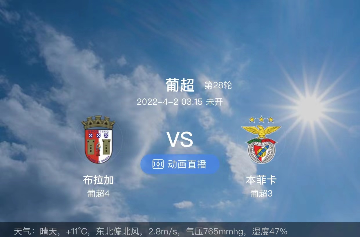 葡超|周五赛事分析：千年老四布拉加遇强不强，遇葡超三强竟难求一胜