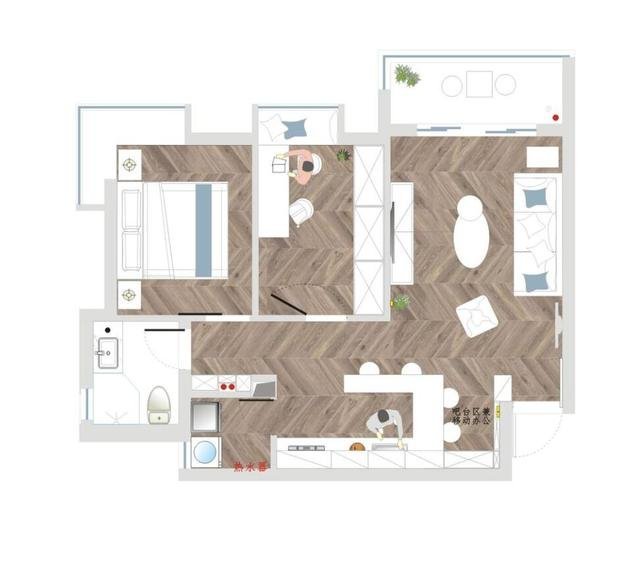 67平现代二居室，白色来定位整个空间在精致中尽显优雅