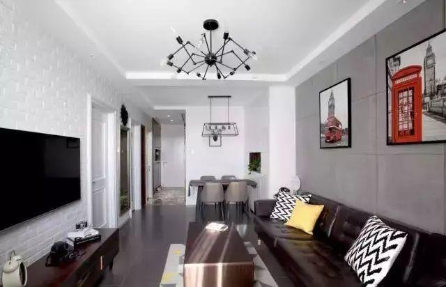 用文化砖当背景墙，可以打造出一种年轻独特的现代艺术质感