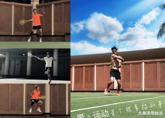 吴尊|42岁吴尊晒健身照，胸肌发达荷尔蒙爆棚，打网球被晒伤水泡遍布