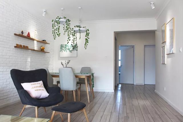 110㎡简约北欧,黑色花纹地砖的卫生间,充满了现代时尚的质感